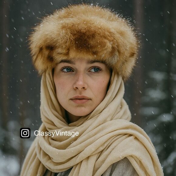 Vintage Accessories - Vintage Bernard Hammerman of Sydney Australia Mink hat with scarf .